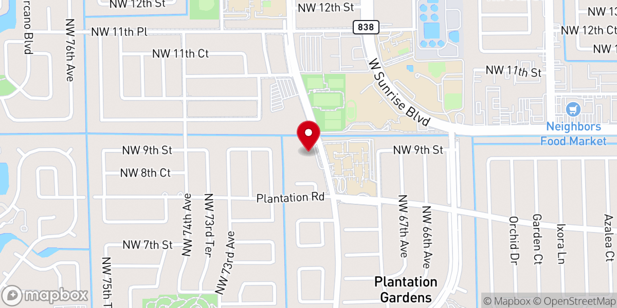 Map showing location of Plantation Presbyterian Church