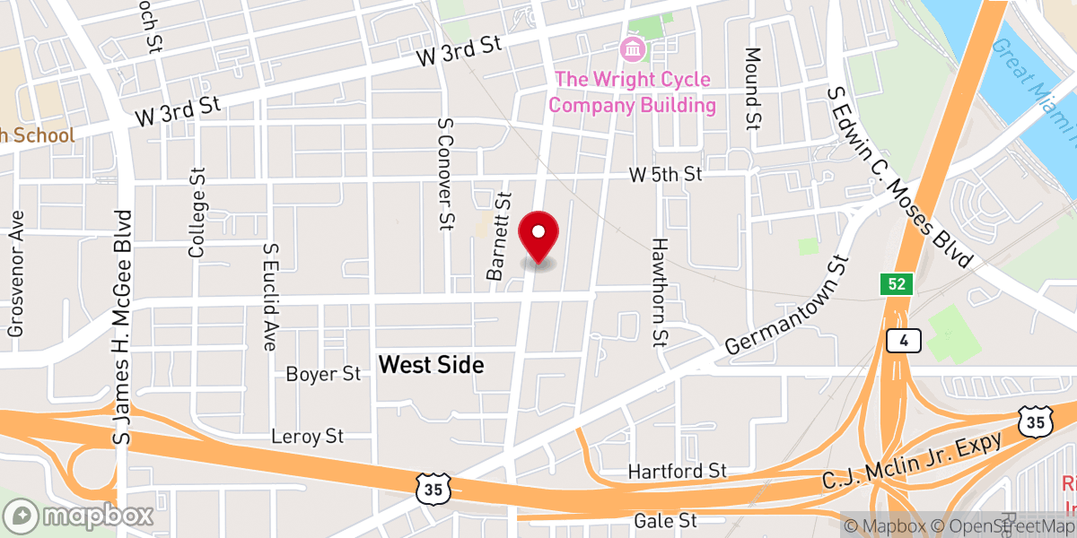 Map showing location of The Tabernacle Baptist Church