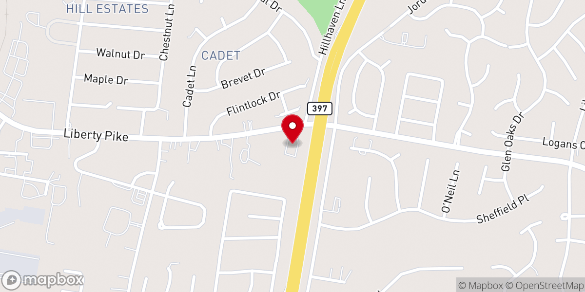 Map showing location of Parkway Church of Christ