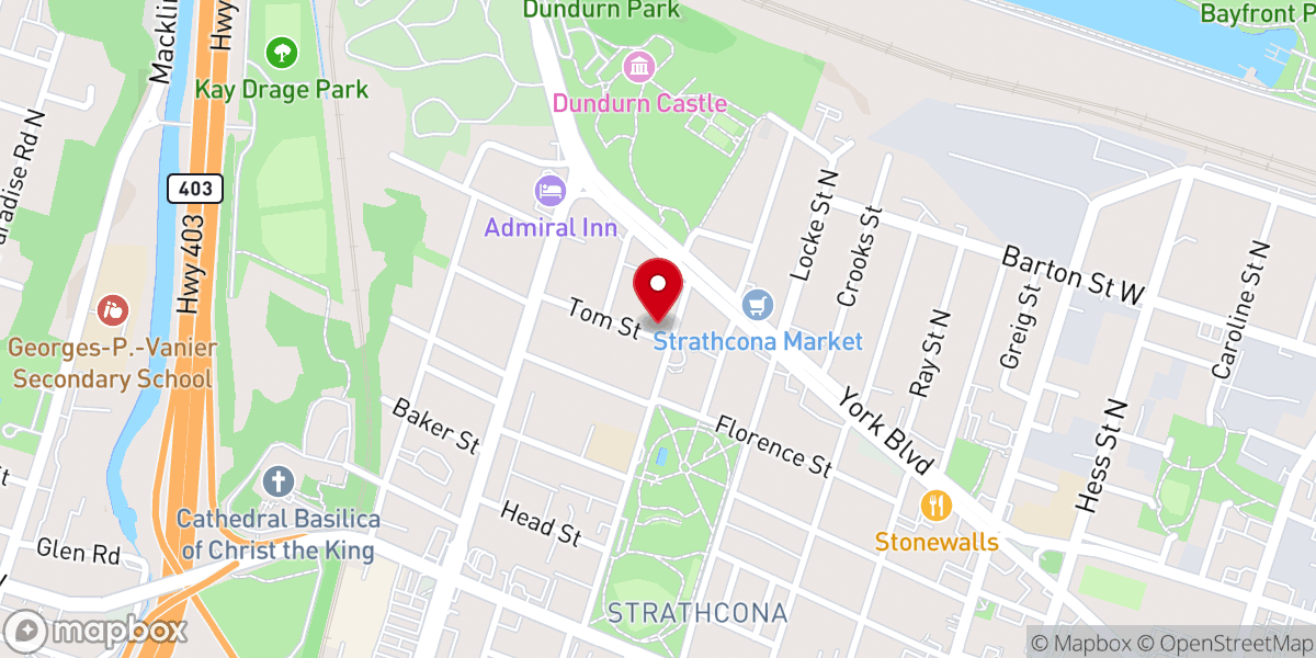 Map showing location of Hamilton Christian Fellowship