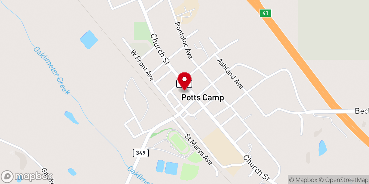 Map showing location of First Baptist Church