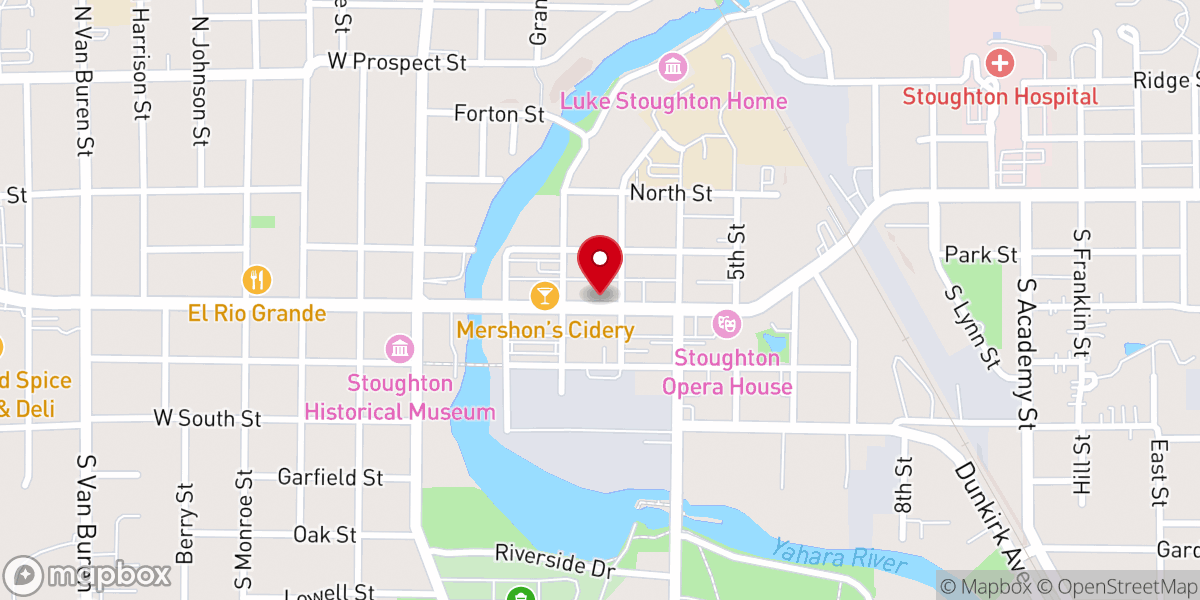 Map showing location of Stoughton Floral