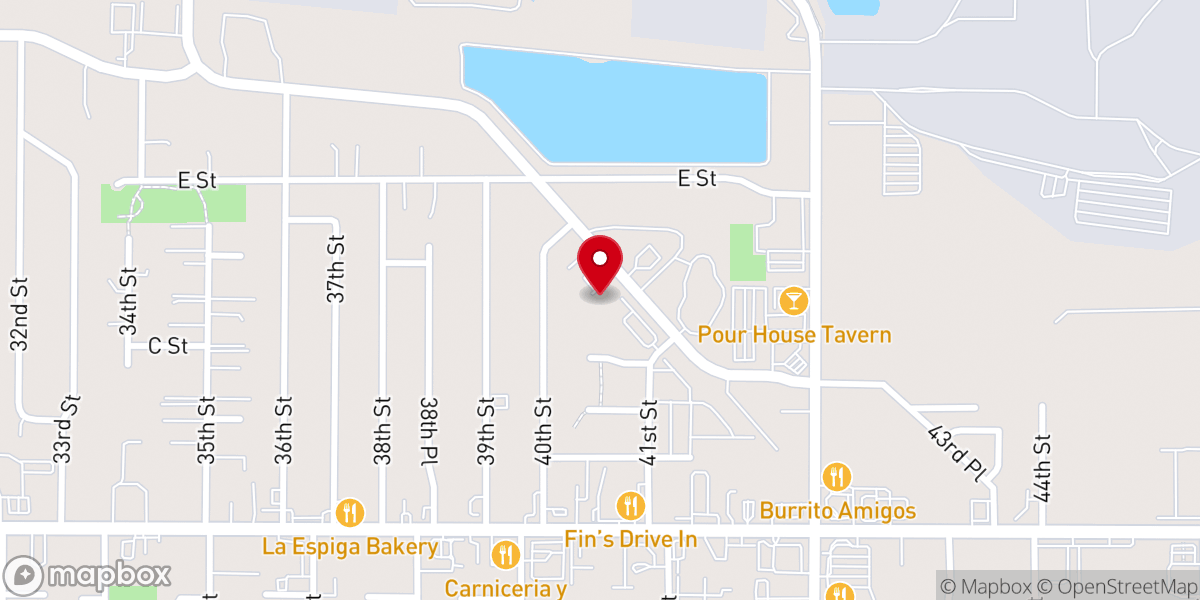 Map showing location of East Side Baptist Church