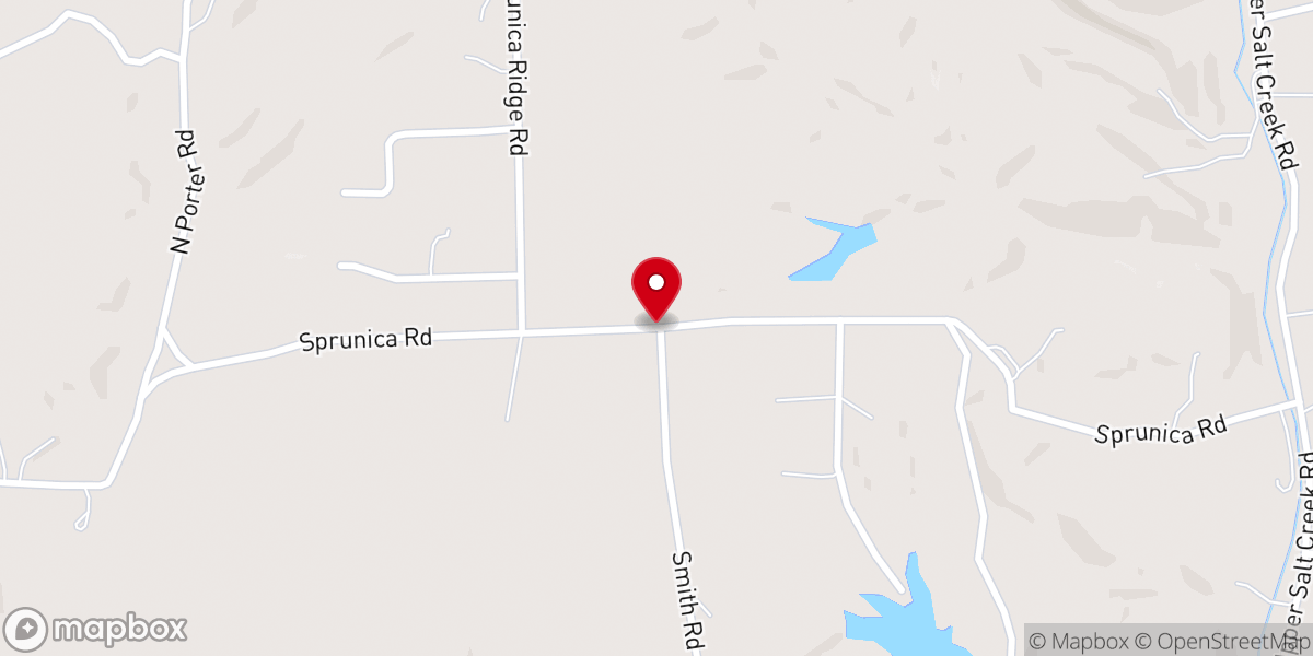 Map showing location of Sprunica Baptist Church
