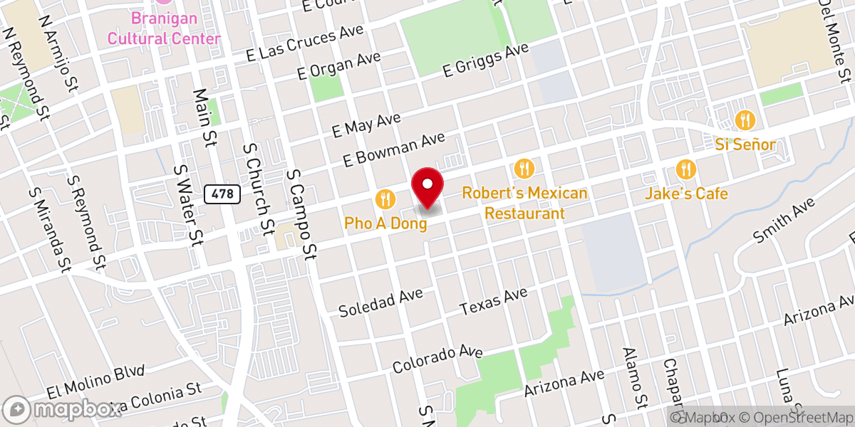 Map showing location of The Pentecostals of Las Cruces