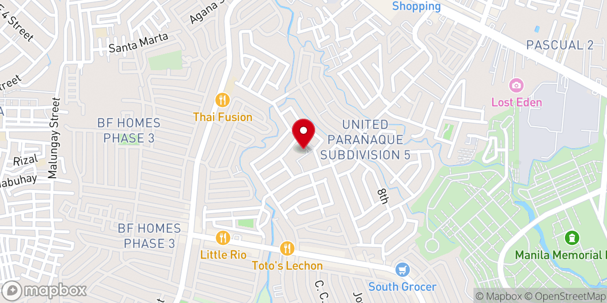 Map showing location of Our Lady of Unity Parish Church