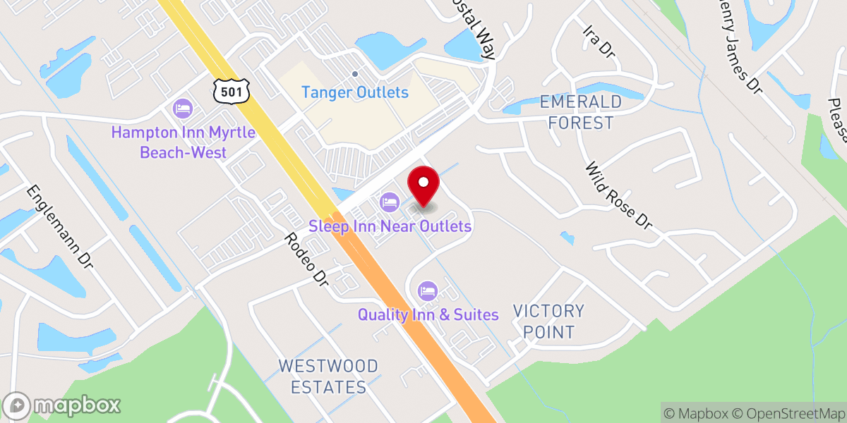 Map showing location of Grand Strand Baptist Church