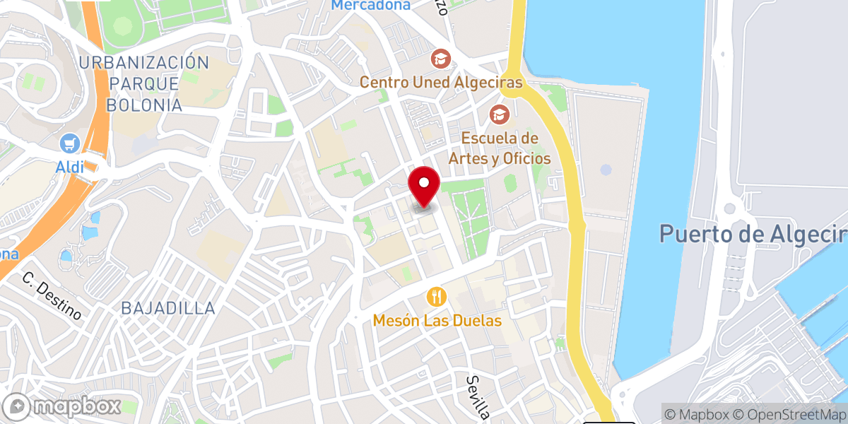 Map showing location of De La Iglesia Abogados en Algeciras
