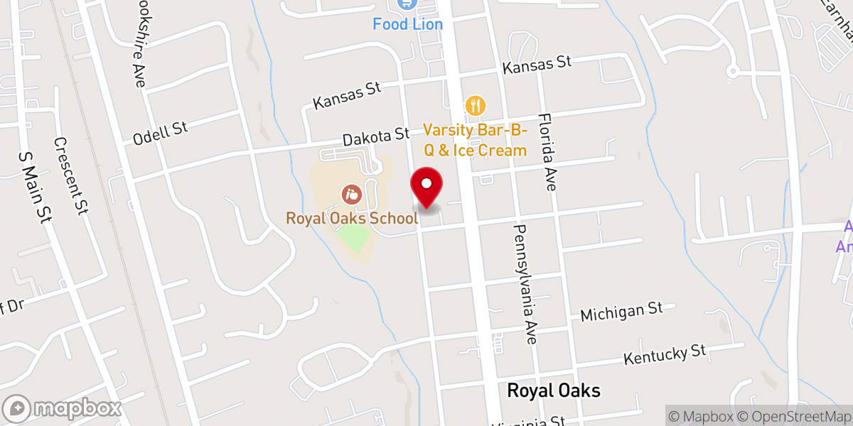 Map showing location of Crown Pointe Baptist Church Inc
