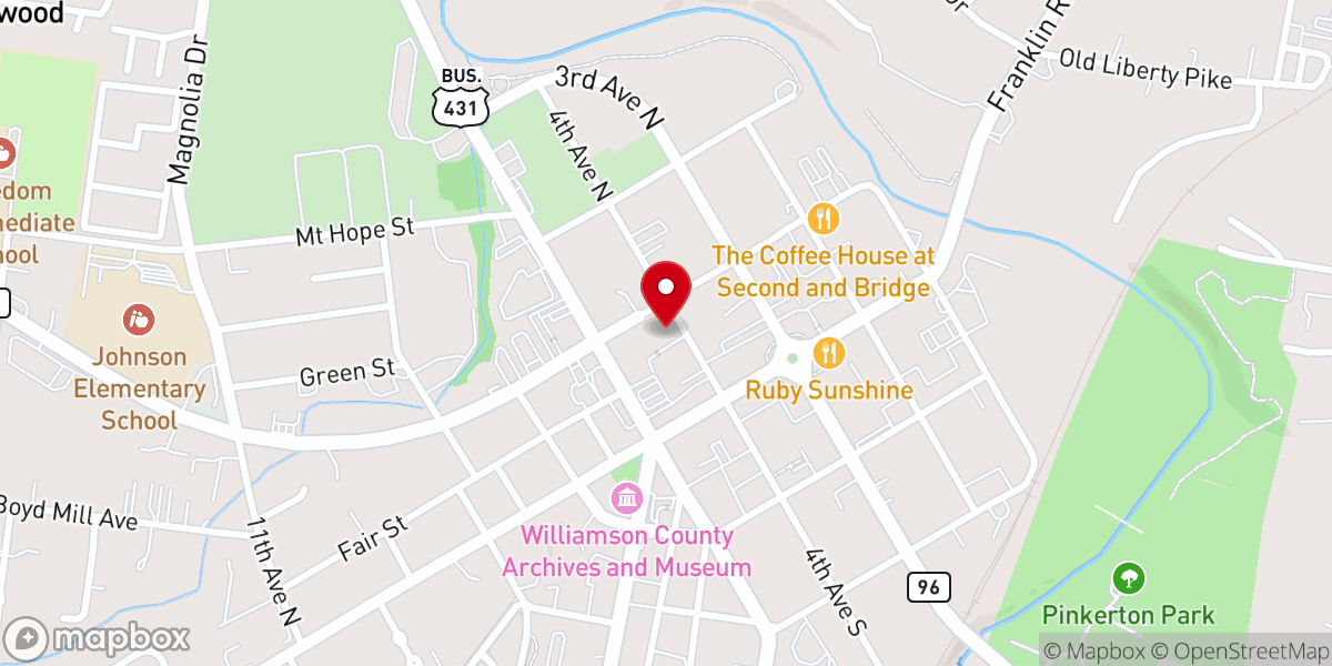 Map showing location of Franklin Prayer House