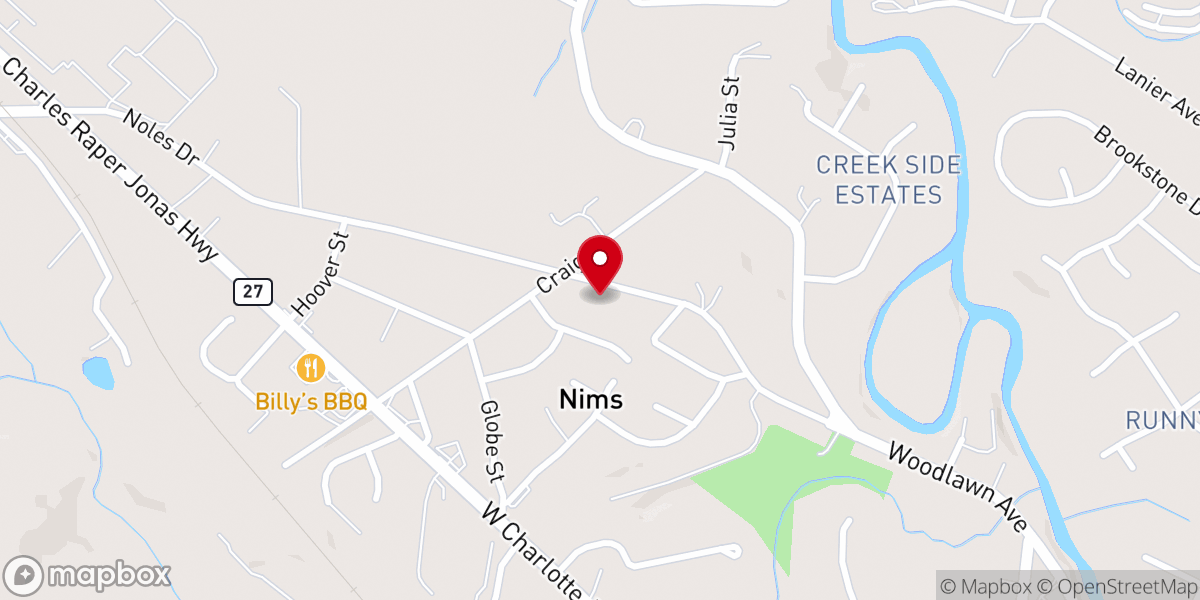 Map showing location of First Free Will Baptist Church