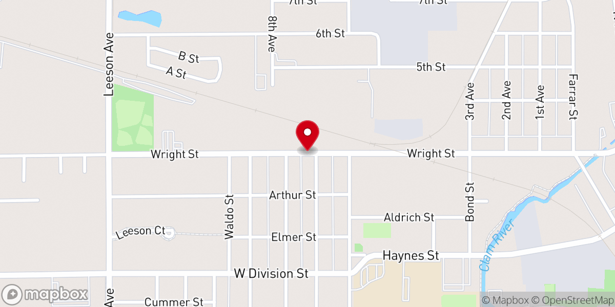 Map showing location of The Salvation Army Cadillac Corps Community Center
