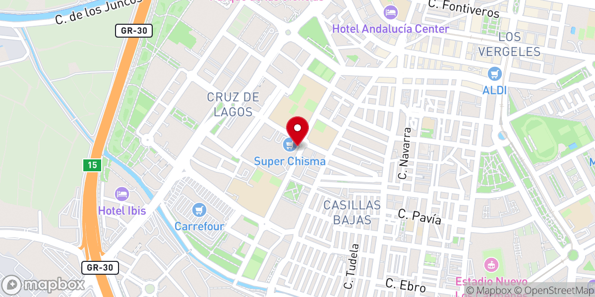 Map showing location of Iglesia Evangelica La Casa Del Alfarero