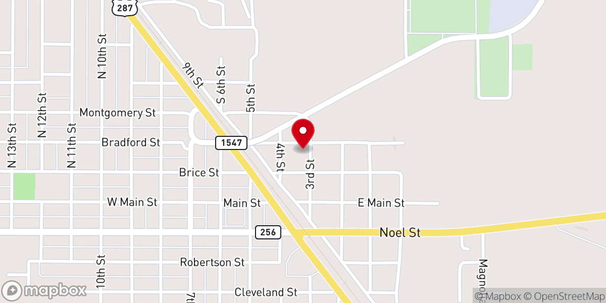 Map showing location of Sacred Heart Catholic Church