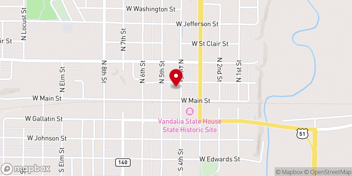 Map showing location of First United Methodist Church