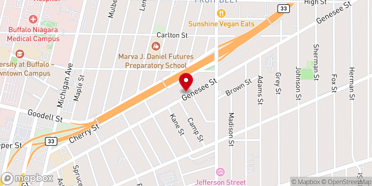 Map showing location of Mt Aaron Missionary Baptist