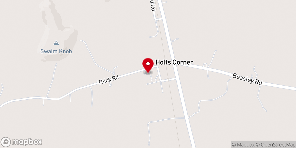 Map showing location of Holt's Corner Baptist Church