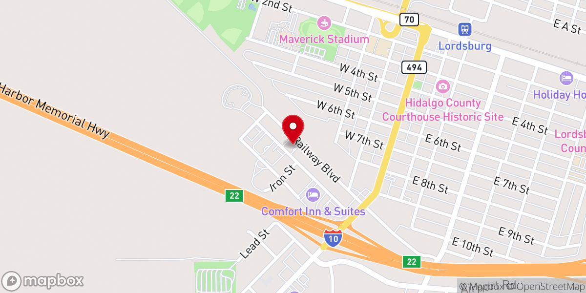 Map showing location of Lordsburg City Hall