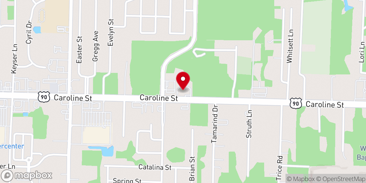 Map showing location of West Milton Church of Christ