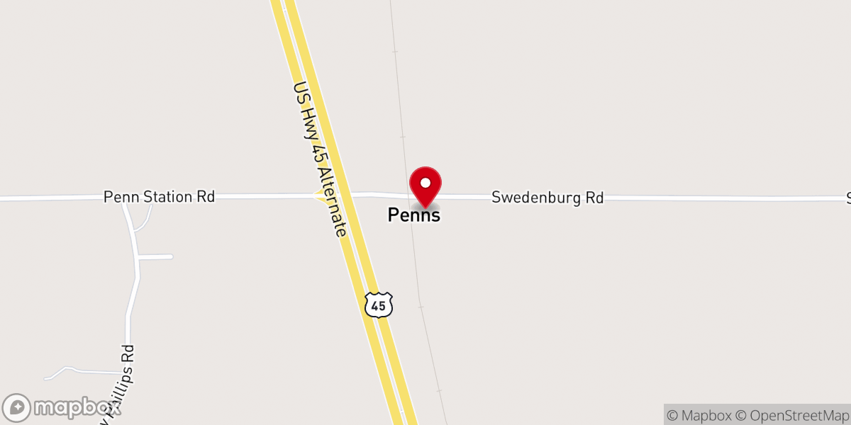 Map showing location of Brown Ridge Missonary Baptist Church