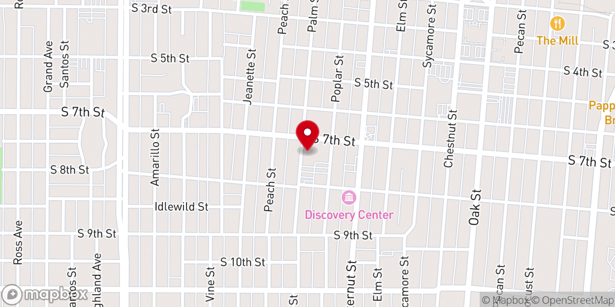 Map showing location of South Side Baptist Church