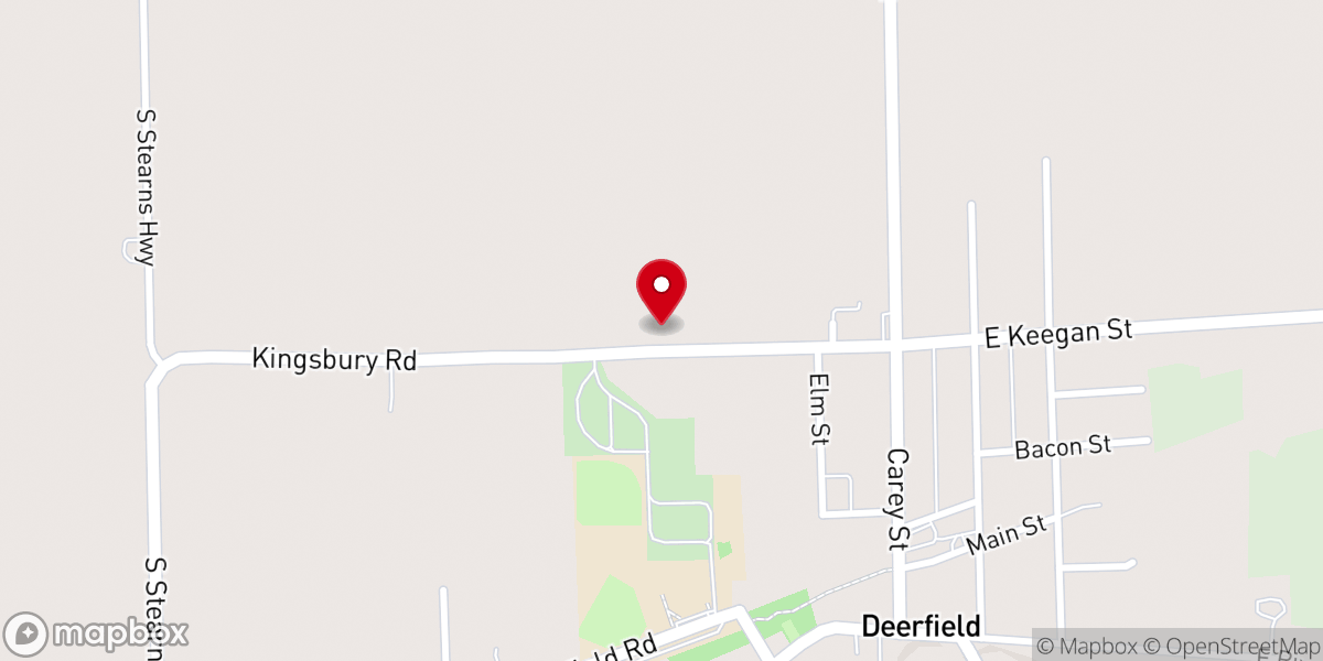 Map showing location of Deerfield Church of God