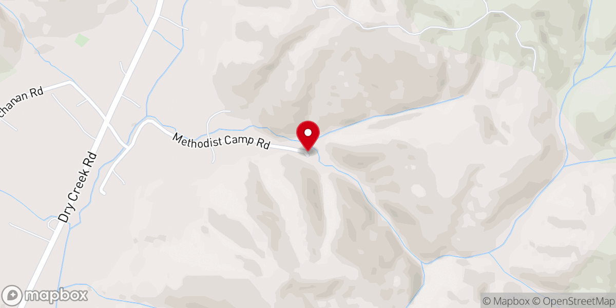 Map showing location of The Camp at Buffalo Mountain