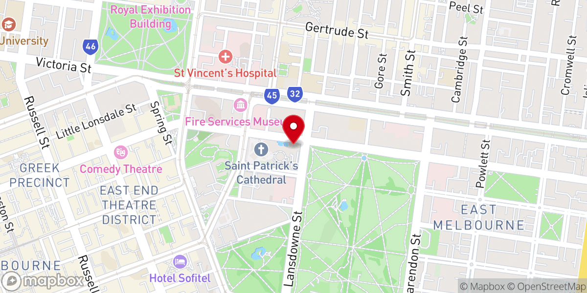Map showing location of Catholic Archdiocese of Melbourne