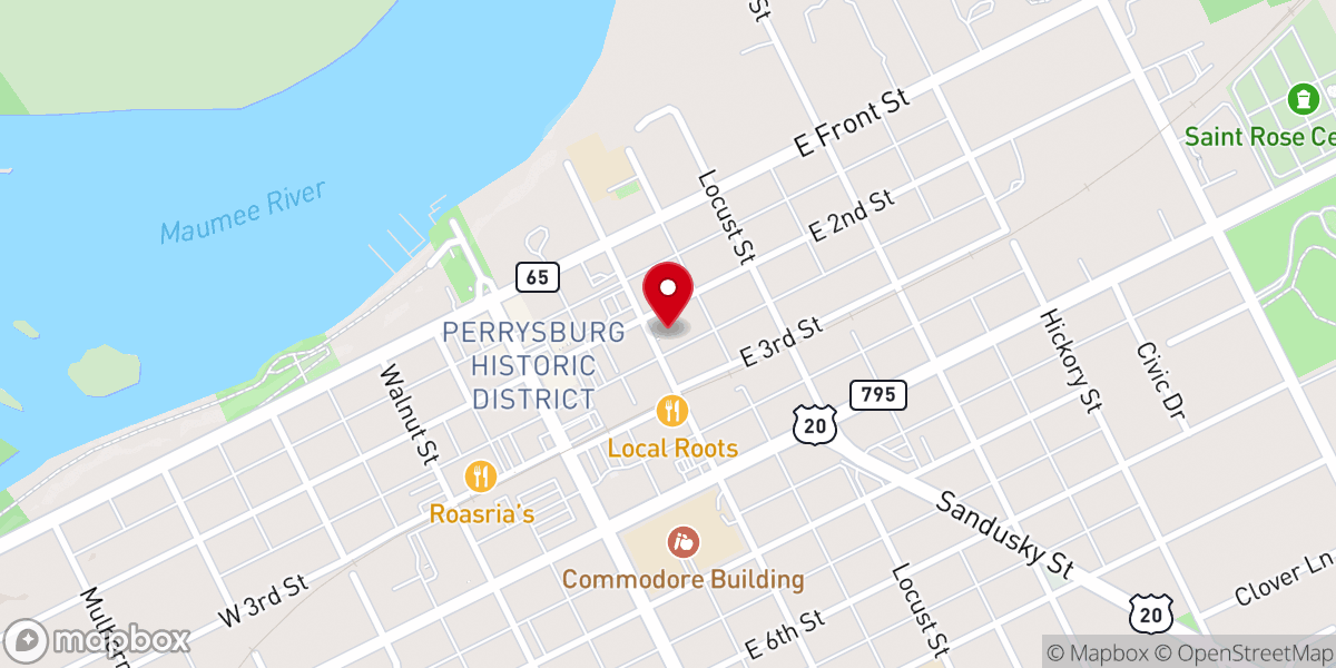 Map showing location of The First Presbyterian Church