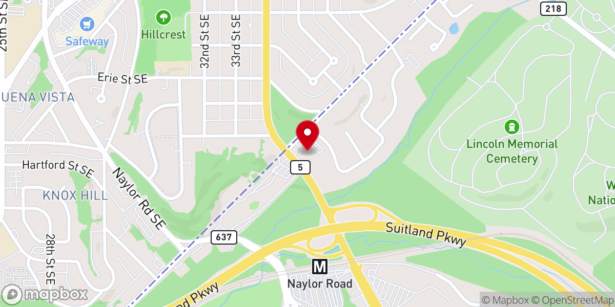 Map showing location of Kendall Baptist Church