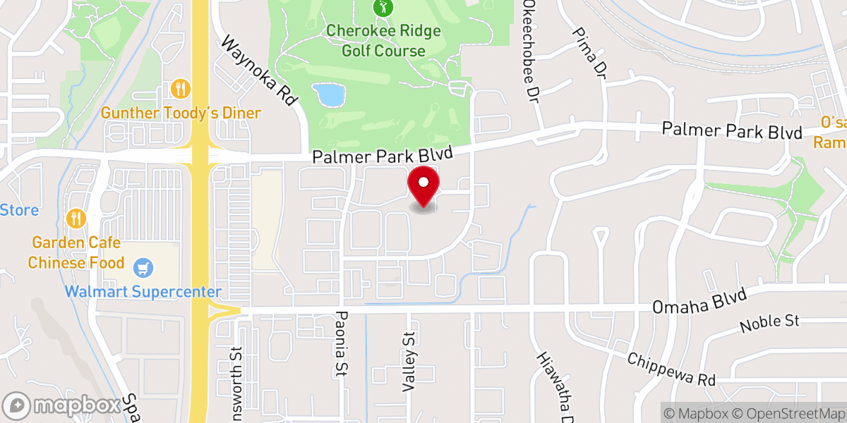 Map showing location of Korean New Life Church of Colorado Springs