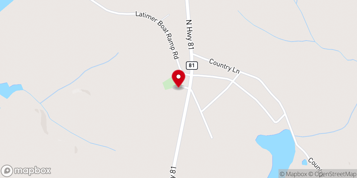 Map showing location of Springfield Baptist Church