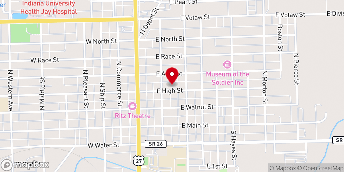 Map showing location of Zion Evangelical Lutheran Church