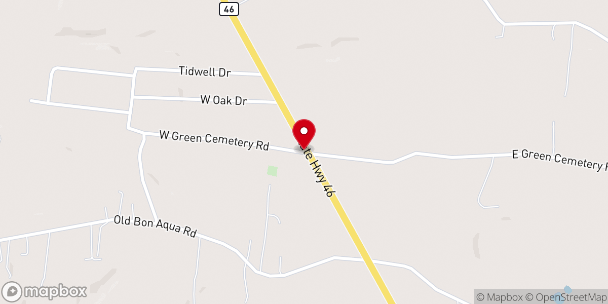 Map showing location of Rolling Hills Baptist Church