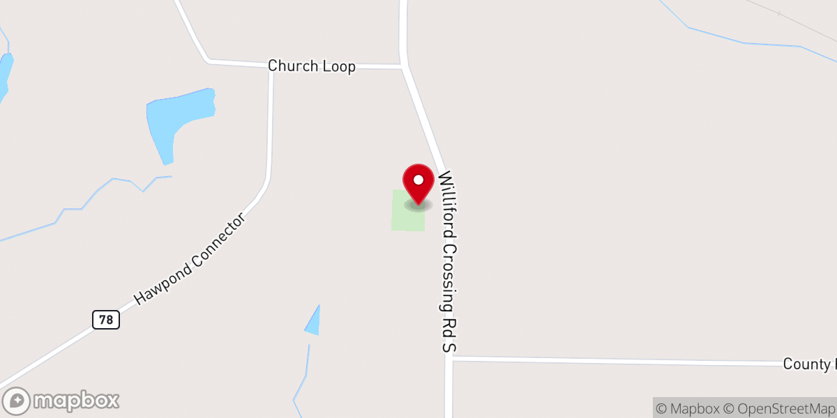 Map showing location of Pleasant Hill Baptist Church