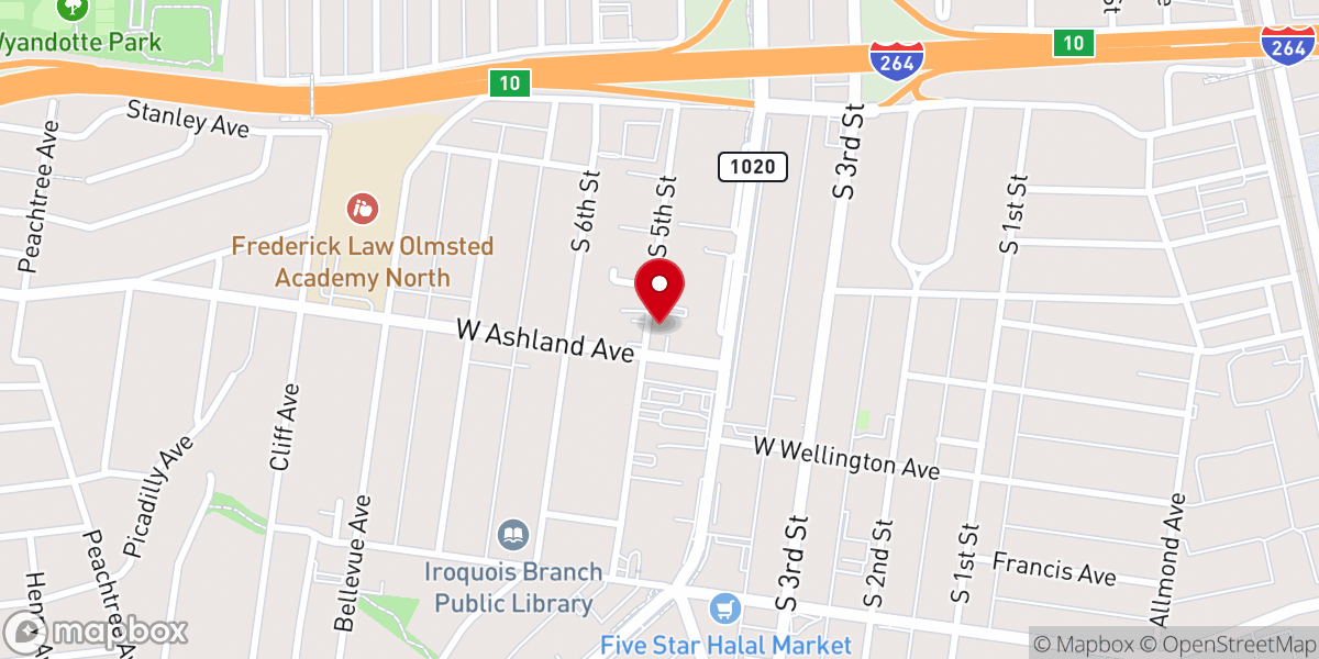 Map showing location of Beechmont Presbyterian Church