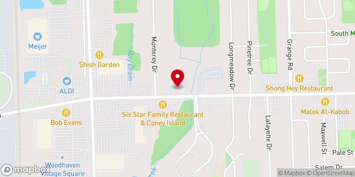 Map showing location of Woodhaven Bible Church