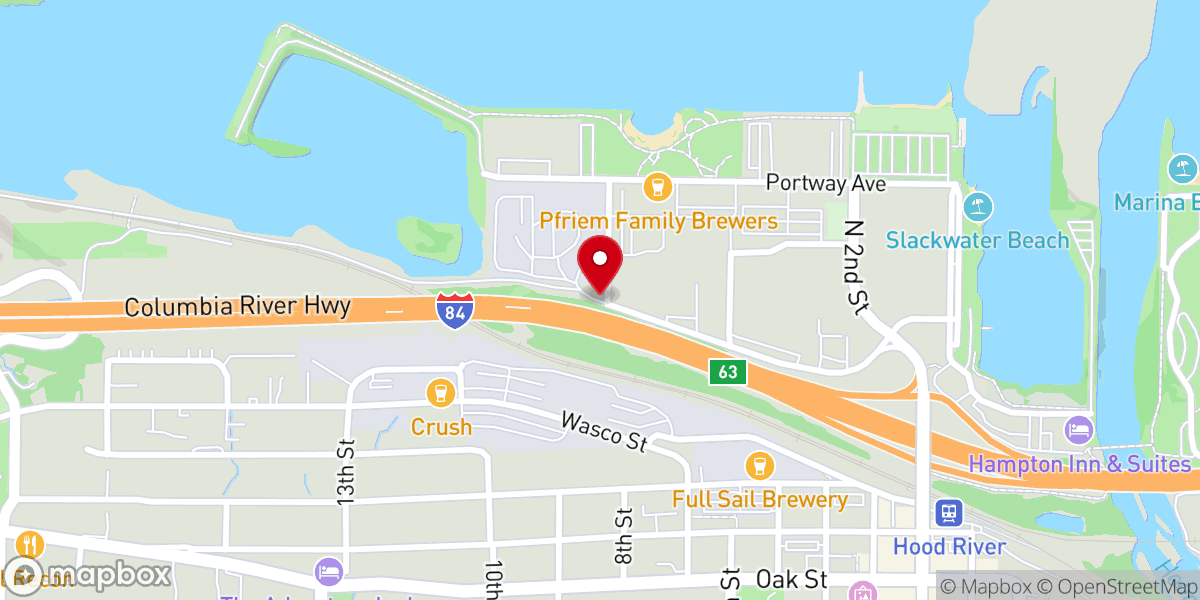 Map showing location of Hood River Anglican