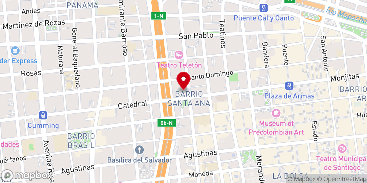 Map showing location of Iglesia Parroquial de Santa Ana