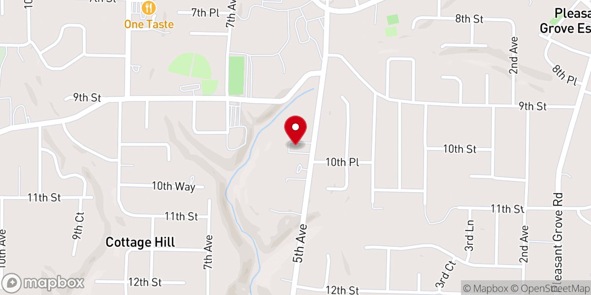 Map showing location of Pleasant Grove PResbyterian