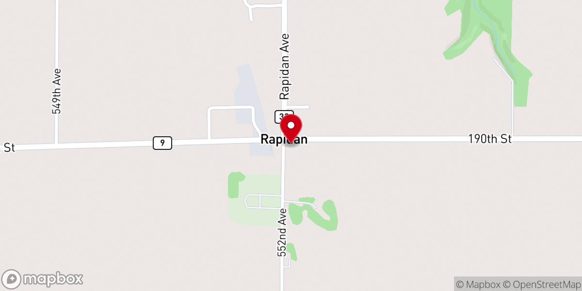 Map showing location of St John Lutheran Church
