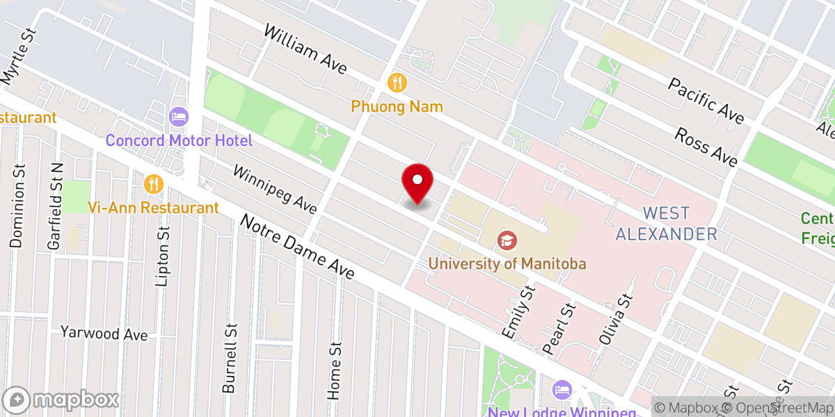 Map showing location of McDermot Avenue Baptist Church