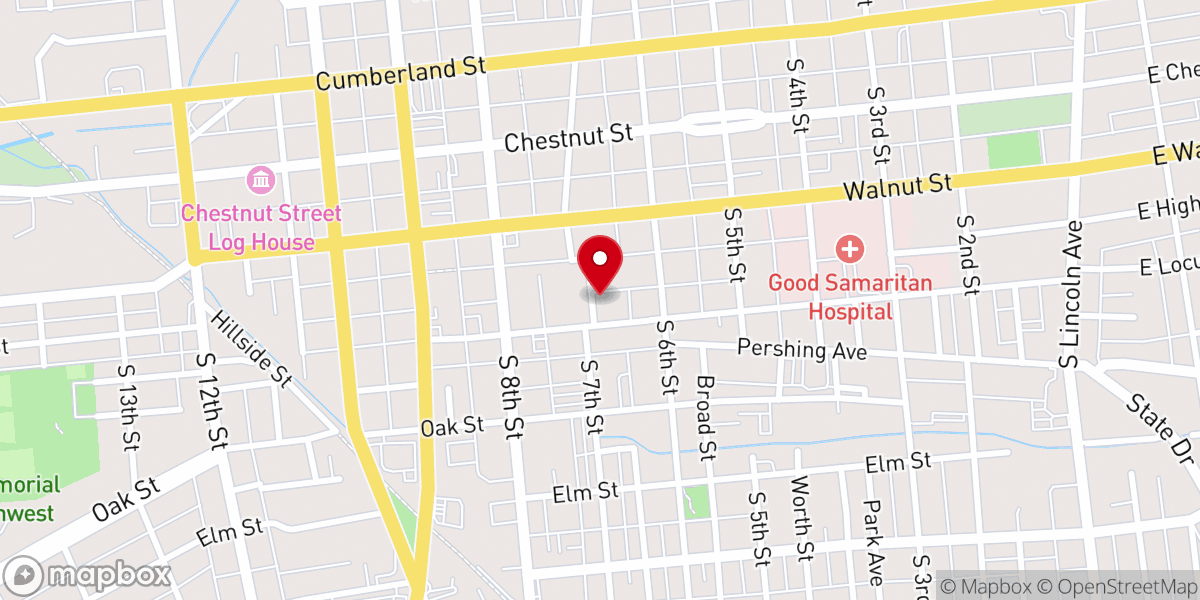 Map showing location of Lebanon County Christian Ministries
