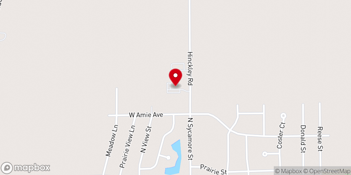Map showing location of Hinckley First United Methodist