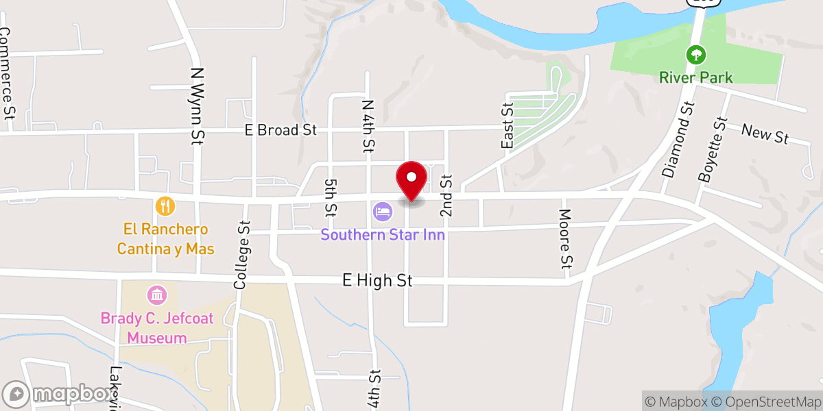 Map showing location of New Beginnings Baptist Church