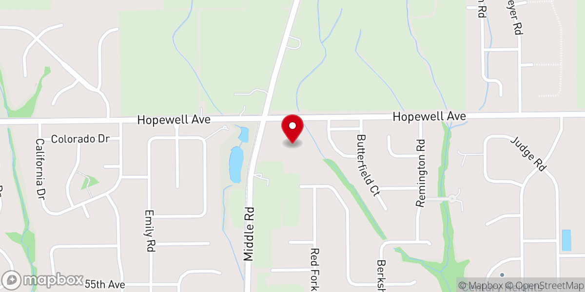 Map showing location of Hope Church