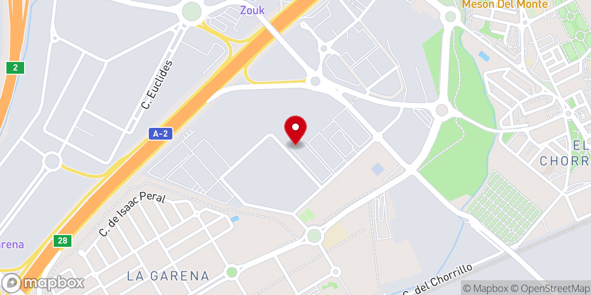 Map showing location of Iglesia Resplandor de Dios