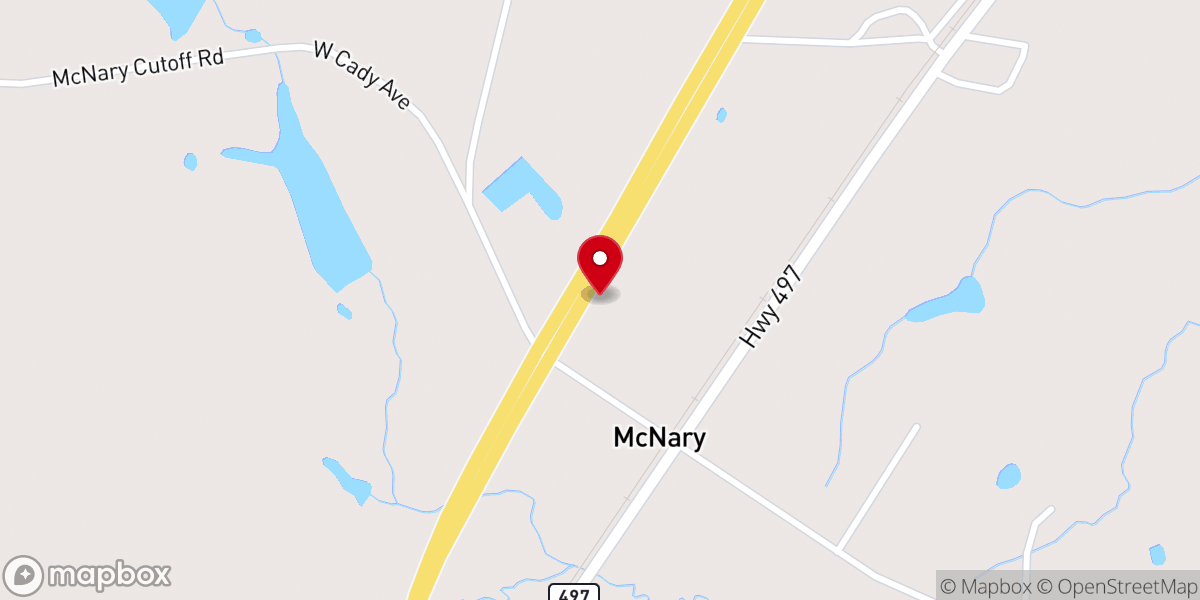 Map showing location of McNary Church