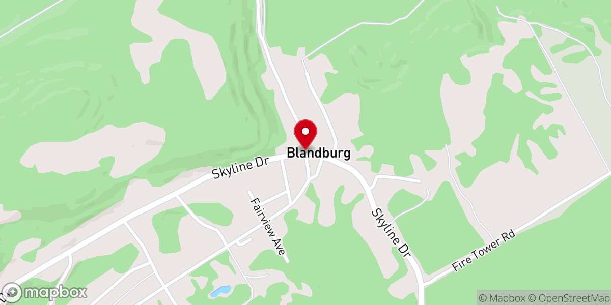 Map showing location of Blandburg