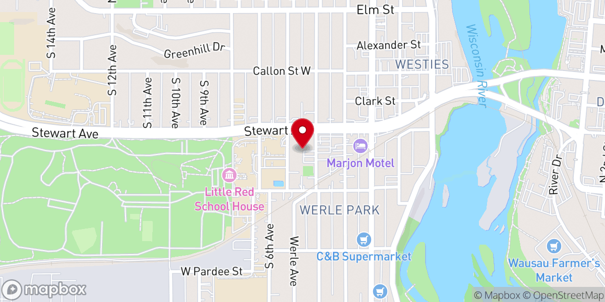 Map showing location of Trinity Lutheran Church